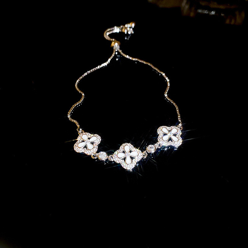 Designer Bracelet - Luxurious Floral-plated Zirconia Bracelet - Compact And High-end Fashion Bracelet - Unique Design - Women's Exclusive Jewelry