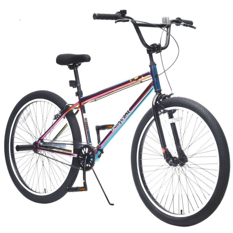 26 Inch Freestyle Bike Teens, Steel Frame Single-Speed With 2 Pegs , Front Caliper Brake Rear V Brake, Bicycle For Boys And Girls Ages 14+