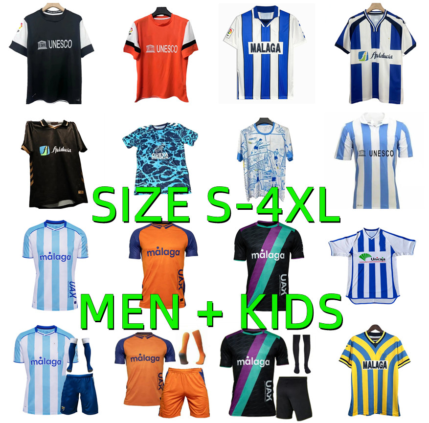 25 26 Malaga CF Soccer Jersey 1997 1998 2001 2002 2013 Retro RAFA R. JAUREGI LOBETE CHUPE ISCO J.BAPTISTA D.LARRUBIA JOAQUIN SAVIOLA 2025 2026 Football Shirts Men kids kit