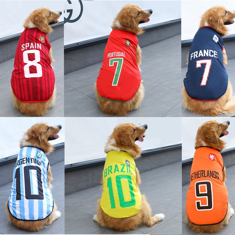 Premium Breathable Mesh Dog Sports Jersey National Team Themed Pet Soccer Shirt 10 Sizes for All Breed Dogs Stylish Pet Apparel for Daily Wear A84