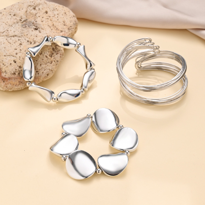 925 Sterling Silver Dy Hip Hop Open Bracelet 240521