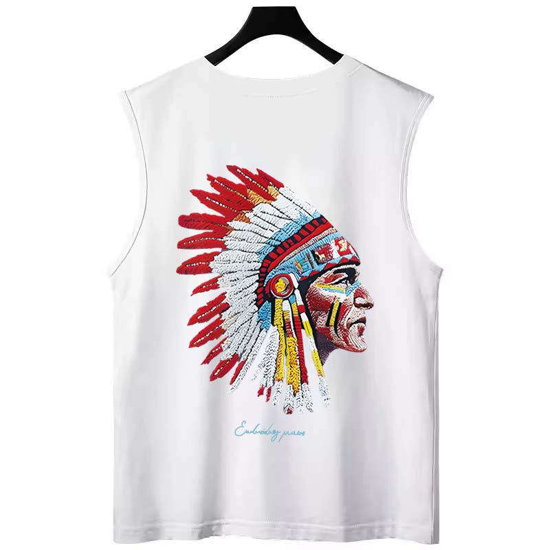Summer Men's Trendy Oversized Printed Athletic Tank Tops | American Style Loose Basketball Sleeveless Tees