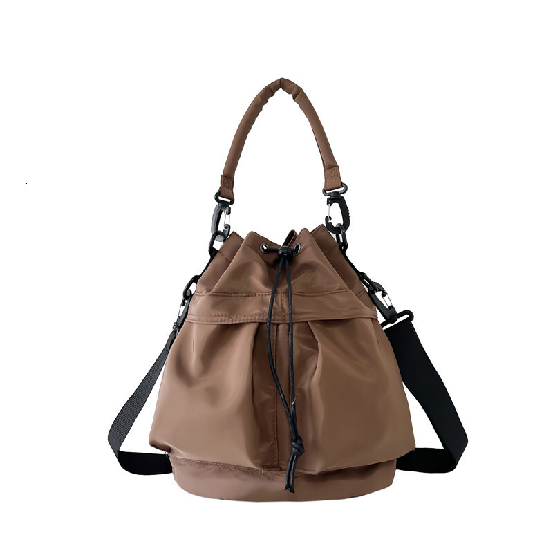 Drawstring Bucket High-End Shoulder Lightweight Nylon Handbag, Small Tote Bag, Trendy Versatile Crossbody Bag - view 6