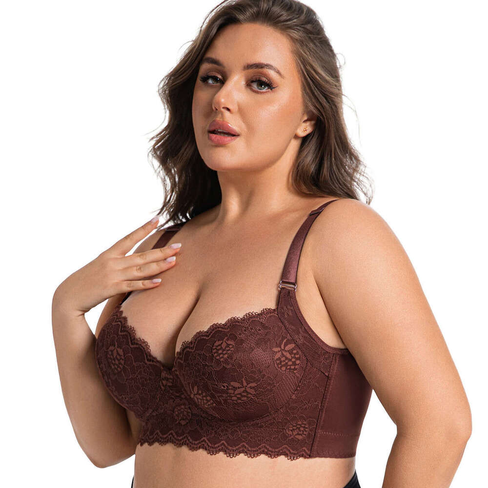 Breathable Mesh Panels Moisture Wicking Comfort All Day Long Wear Bra For Ladies Cross-border plus-size lace sexy lingerie, thin memory foam underwire