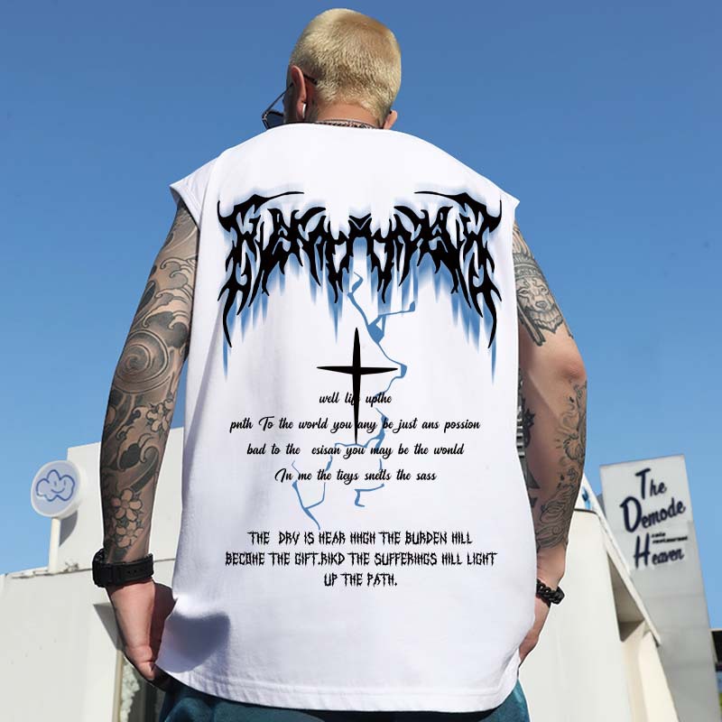 Summer Men's Loose Tank Tops | Hong Kong Style Trendy Couple Sleeveless Tees Plus Size INS Streetwear Vests
