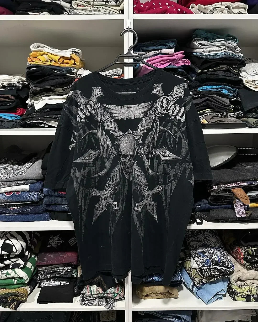 2000s affliction T shirt Clothes Retro Punk Hip Hop Graphic Print Oversized T Shirt Mens Round Neck Cotton Short Sleeve Tops 260413