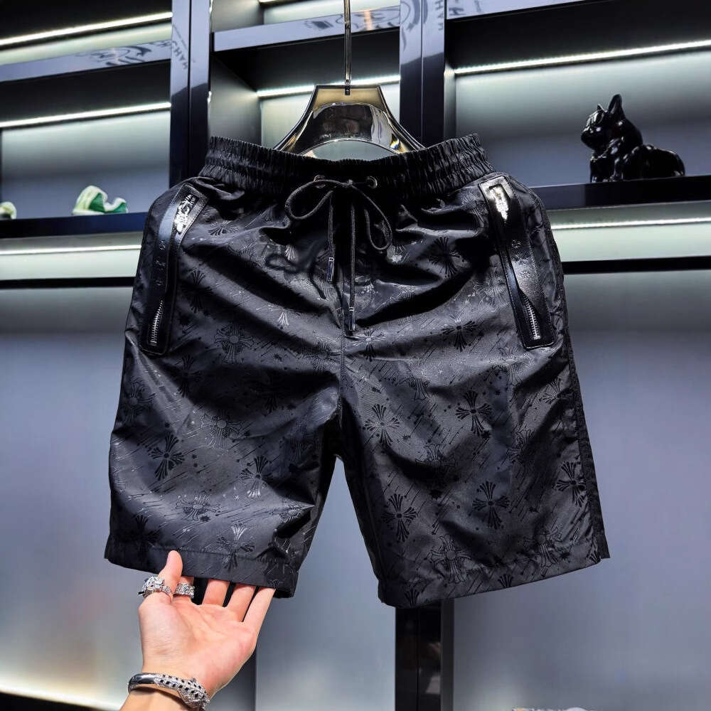 High End Jacquard For Men New Summer Trendy Slim Fit Casual Beach Shorts Men S Knee Length Shorts Shorts Men Pants Swim Trunks - view 5