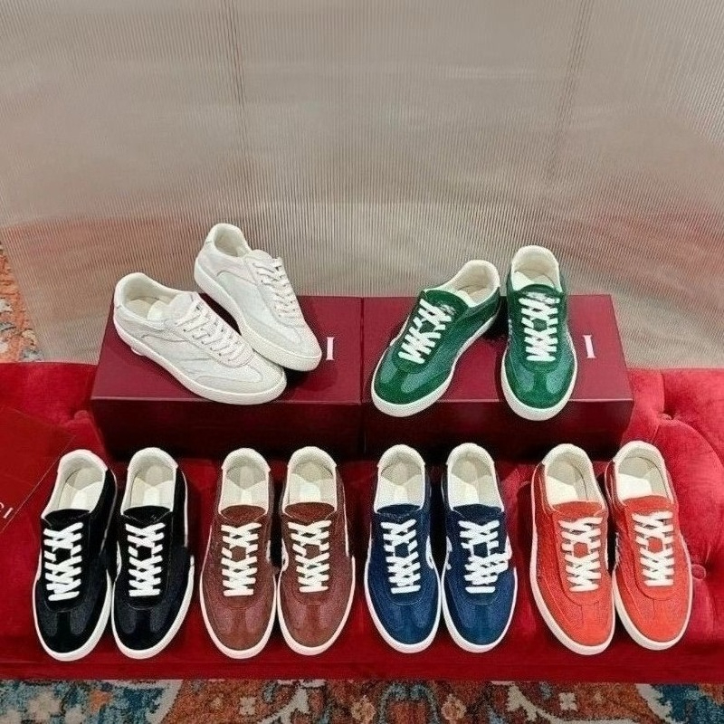 G Fashion Legant Designer Shoes Sneakers Premium Canvas Leather Patchwork Shoes Comfortable Flat Casual Trainers Low-Top Shoes Comfortable Walking Sneakers 35-45