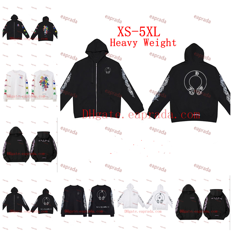 Designer Mens Hoodies Chrome Hoodies cardigan Y2K Woman Zip Hoody Coat High Street Casual Sweatshirt Man Womens Pullover Sanskrit Cross Printed Hooded Sweater