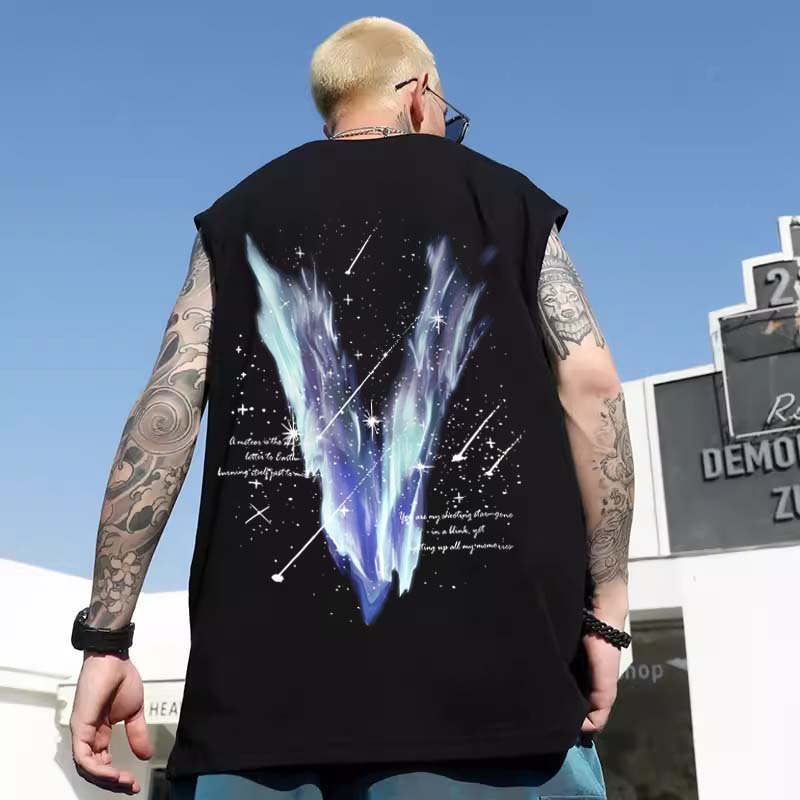 Men's 2026 American Trendy Streetwear Tank Tops | Summer Oversized Plus Size Athletic Sleeveless Tees