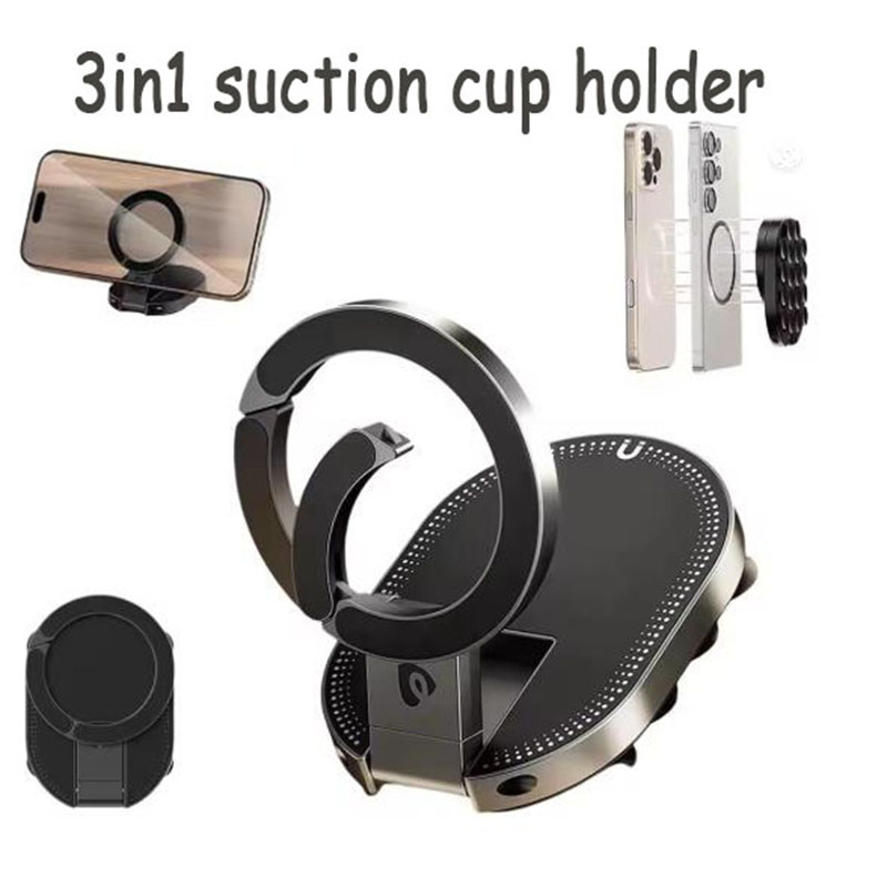 3-in-1 Magnetic Suction Cup Phone Holder portable adjustable Cell Phone Stand With Strong magnetic For Desk Wall Car Mount use N52