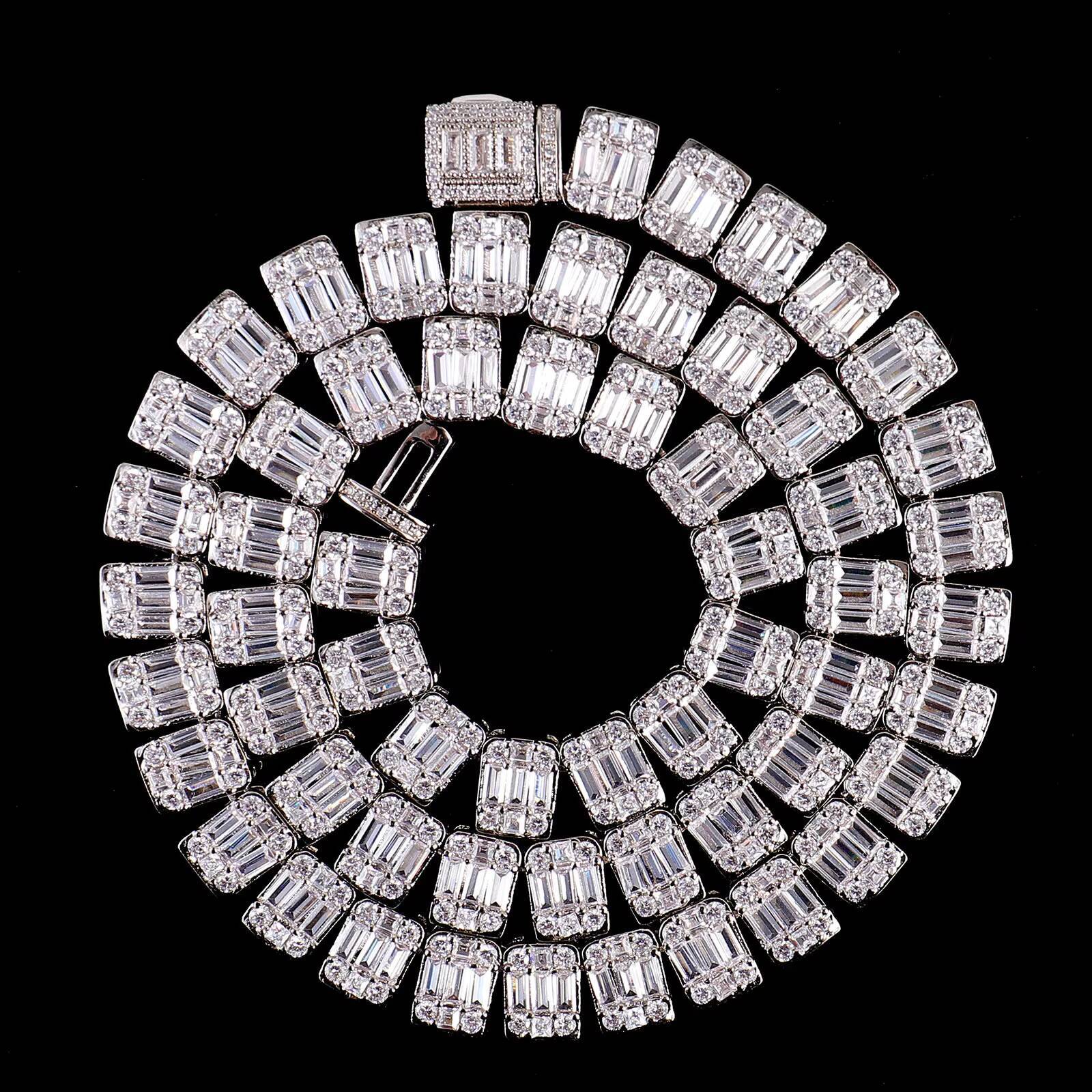 Womens 55mm Silver Plated 18k Gold Lab Grown Diamond IGI Certified Brilliant Cut Trendy Hip Hop Anniversary Necklace