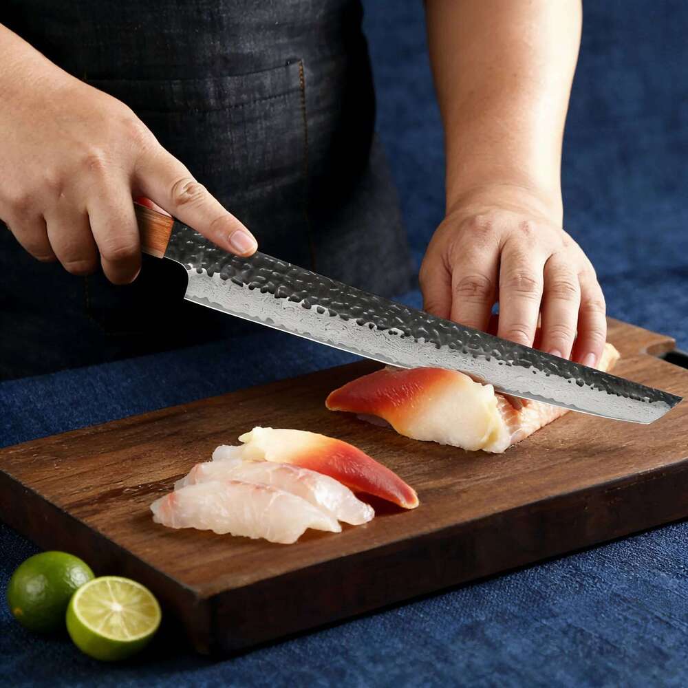 Premium 67 layers Damascus Steel Salmon Sashimi Slicing Sushi Kitchen Knife Cooking Tool