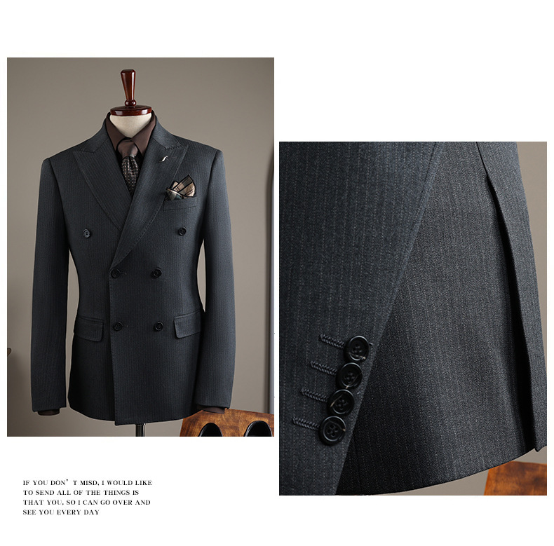 Men's Suits Classic Men Slim Fit Suit For Wedding Groom 2 Pcs Business Edition Double Breasted (Jacket Pants) Banquet Party