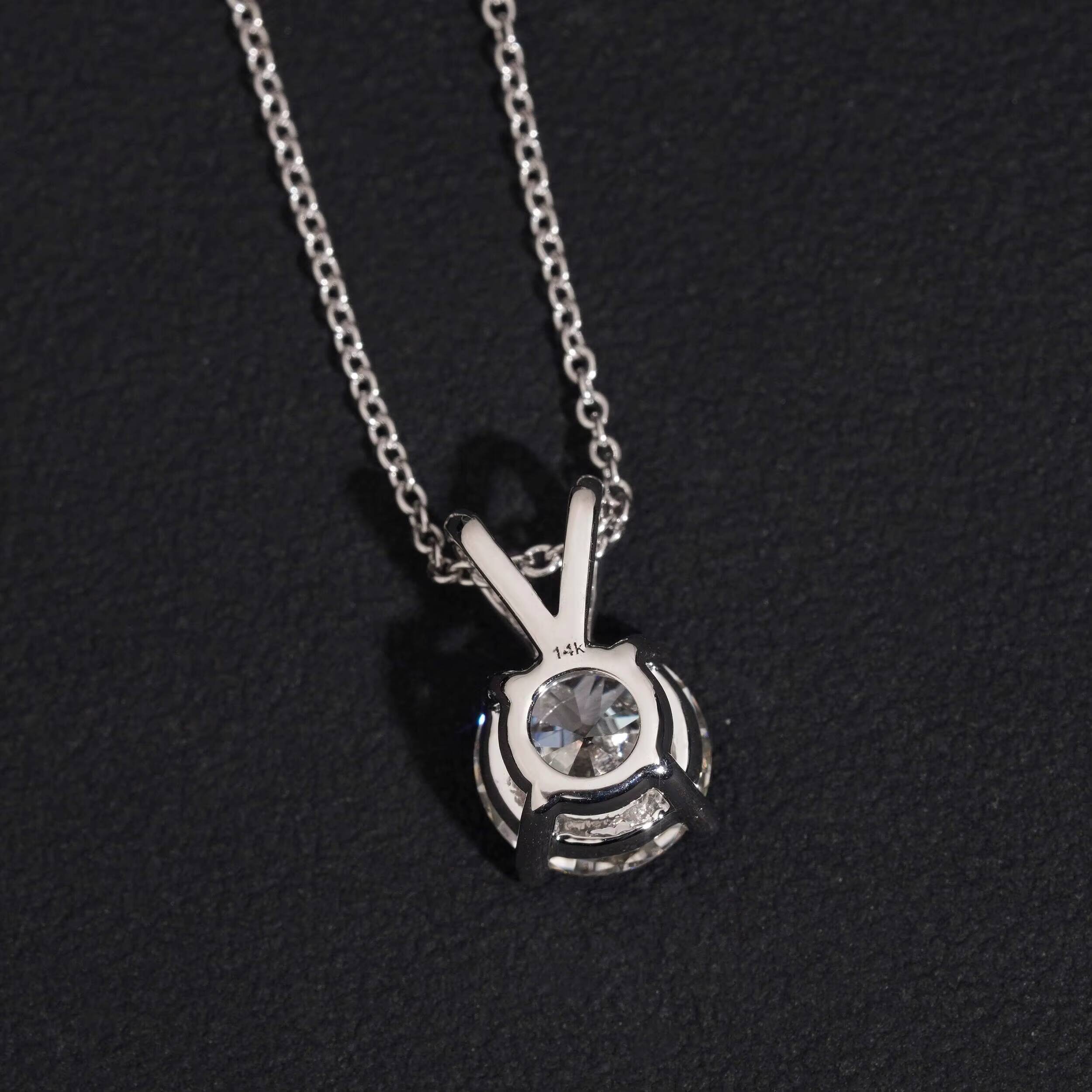IGI Certificated 14K White Gold DEF Color VVS1 Oval Cut 3CT Lab Grown Diamond Solitaire Necklace