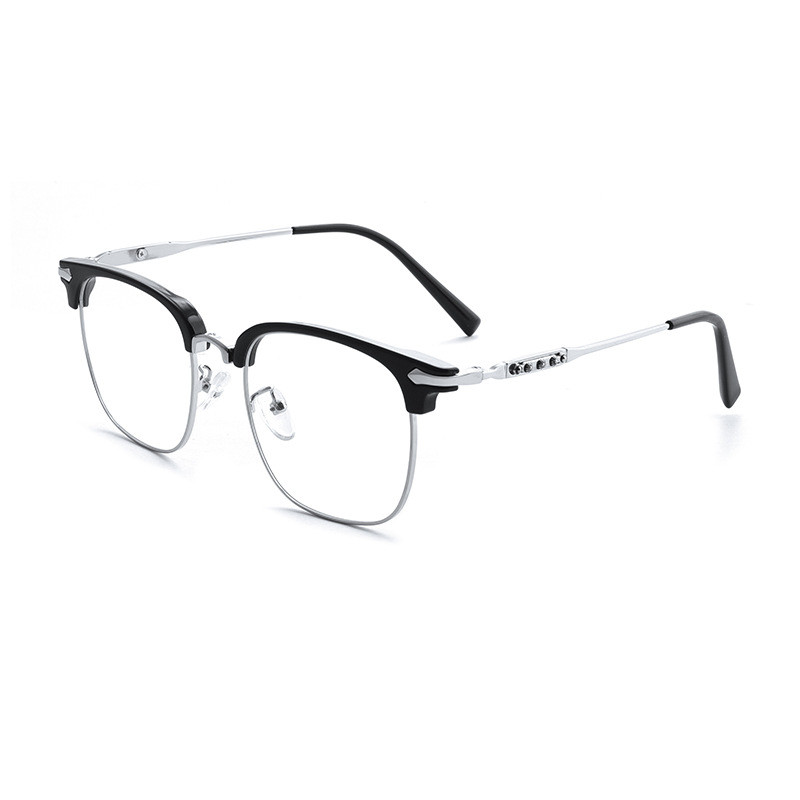 Designer Sunglasses For Men Women Glasses Blue Light Filtering Half-Rim Titanium Glasses Lightweight Business Frame With Prescription Lens Compatibili