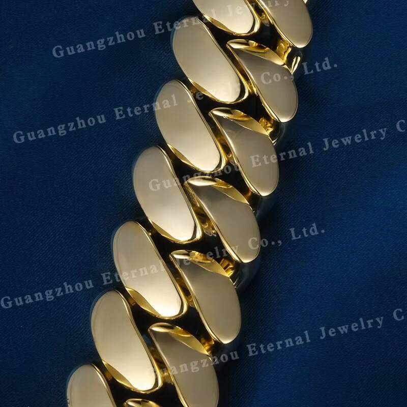 Custom 20mm Width S925 Sterling Silver Rose Gold Plated VVS Moissanite Diamond Lock Miami Cuban Link Chain Bangles Bracelet