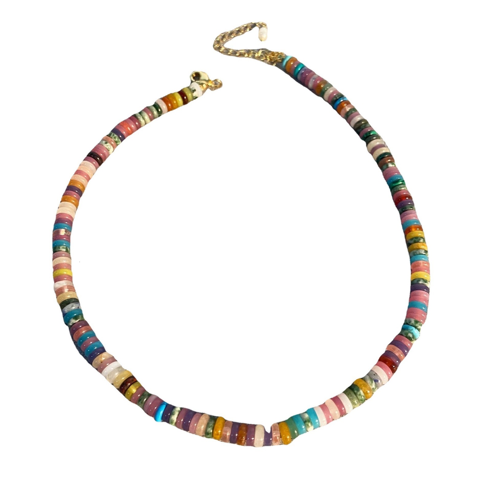 Rare 5 * 8MM tourmaline natural stone jewelry set colorful bead necklace earrings bracelet chain necklace trend simple n party 241031