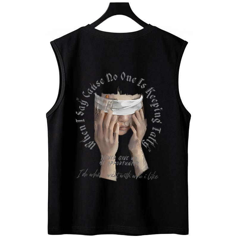 Summer Men's Trendy Oversized Printed Athletic Tank Tops | American Style Loose Basketball Sleeveless Tees
