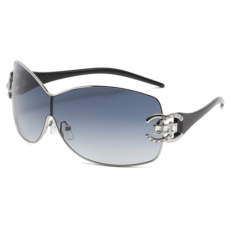 Luxury Designer 2026 New Men Women Y2K Rimless Rhinestone Sunglasses Outdoor Cycling Beach UV Protection Sports Fashion Sunglasses