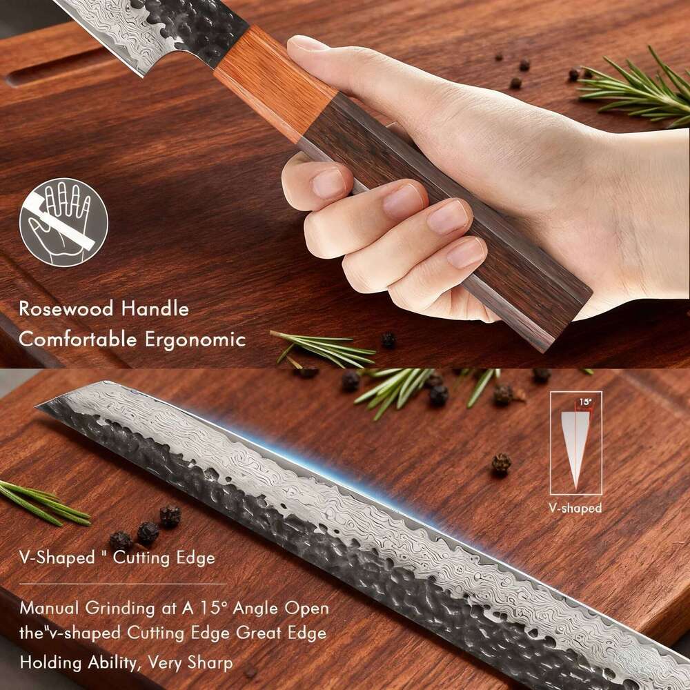 Premium 67 layers Damascus Steel Salmon Sashimi Slicing Sushi Kitchen Knife Cooking Tool