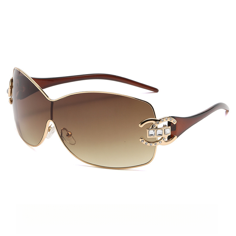 Luxury Designer 2026 New Men Women Y2K Rimless Rhinestone Sunglasses Outdoor Cycling Beach UV Protection Sports Fashion Sunglasses