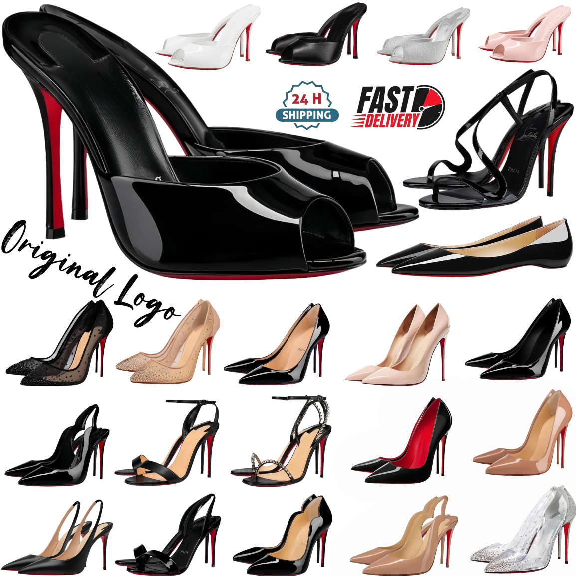 Heels Designer Women High Heels Shoes Red Peep Toes Sandals 6cm 8cm 10cm 12cm Bottomed Nude Black Patent Leather Luxury Woman Pumps 35-44