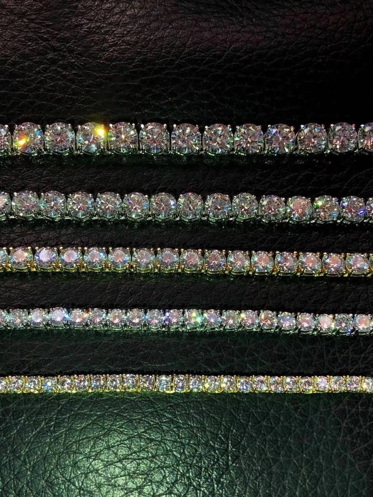 Limited Edition Round Moissanite Diamond Tennis Bracelet With Gold Plated 925 Silver Fine Jewelry For Women At Low Price