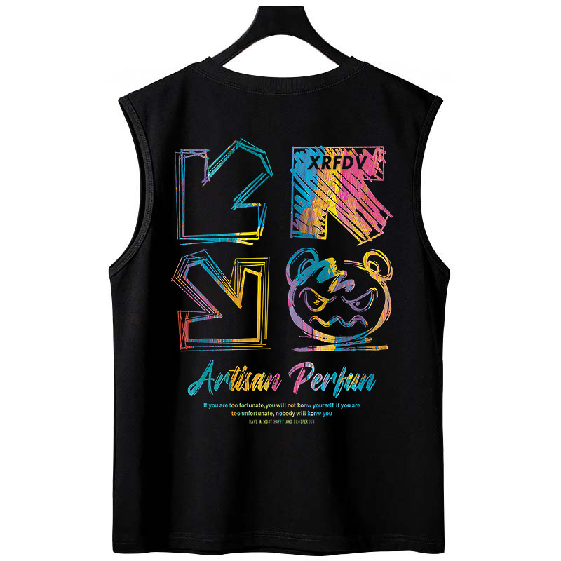 Men's Chinese Style Printed Tank Tops | Oversized Lightweight Basketball Sleeveless Tees for Big & Tall
