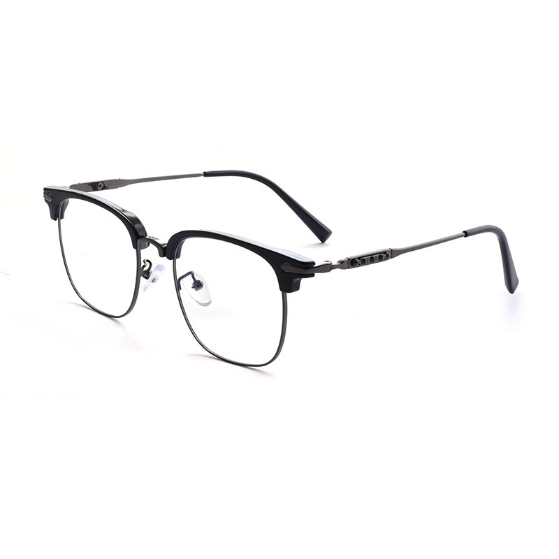 Designer Sunglasses For Men Women Glasses Blue Light Filtering Half-Rim Titanium Glasses Lightweight Business Frame With Prescription Lens Compatibili