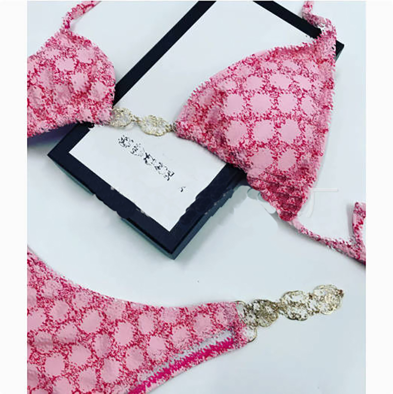 Ladies' Bikini Fashionable Printed Thong BathingWaterproof and Comfortable Summer Swim Wear ComboColorful Letter Print One piece
