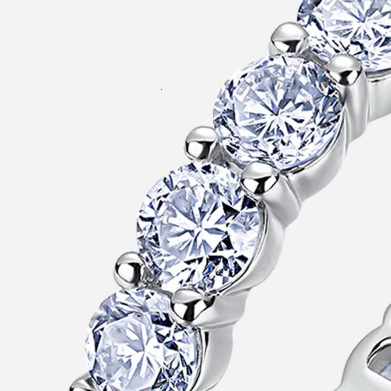 IGI Certified PT950 Platinum Lab Grown Diamond Eternity Tennis Ring Princess Round Cut Wholesale