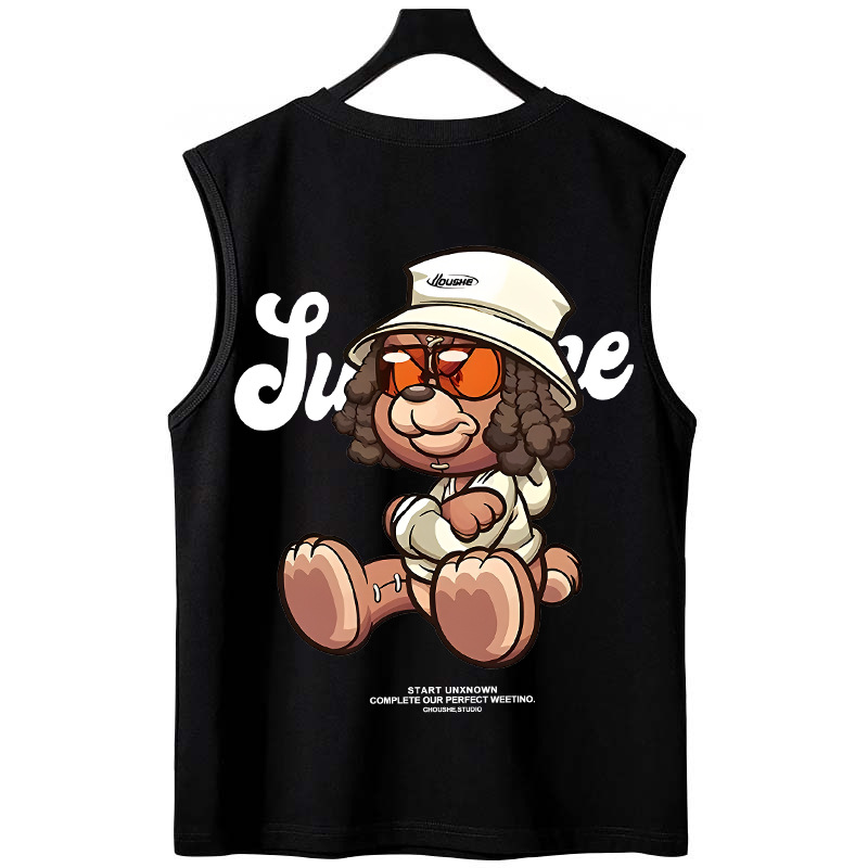 Summer Men's American Trendy Letter Tank Tops | Plus Size Couple Style Loose Casual Sleeveless Tees
