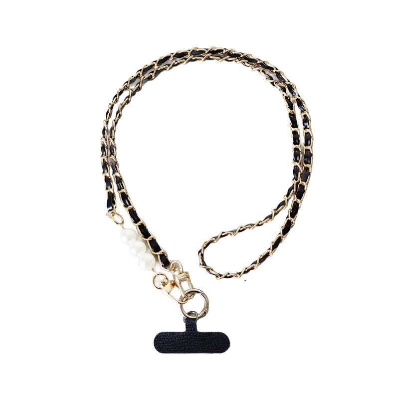 Long crossbody strap with pearls, women's phone case chain, bag strap, new trendy model