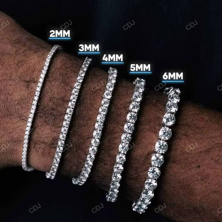 Drop shipping Men Women Popular Moissanite Bracelet 925 Silver 6mm 65 inch Hip Hop Moissanite Tennis Bracelet For Him