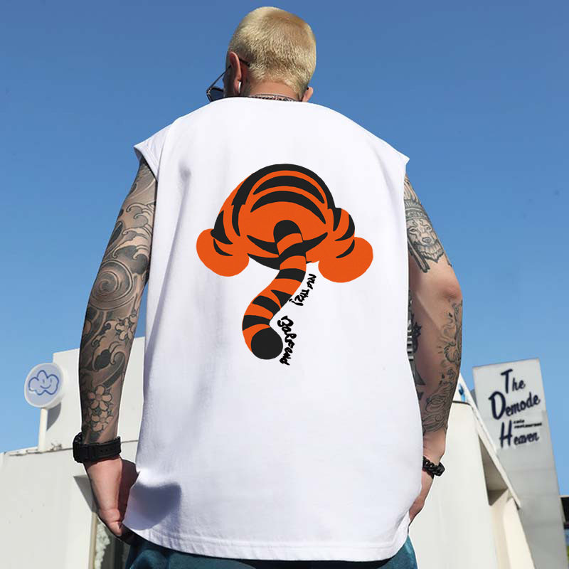 2026 Summer Men's American Street Letter Print Tank Tops | Trendy Loose Athletic Gym Base Layers
