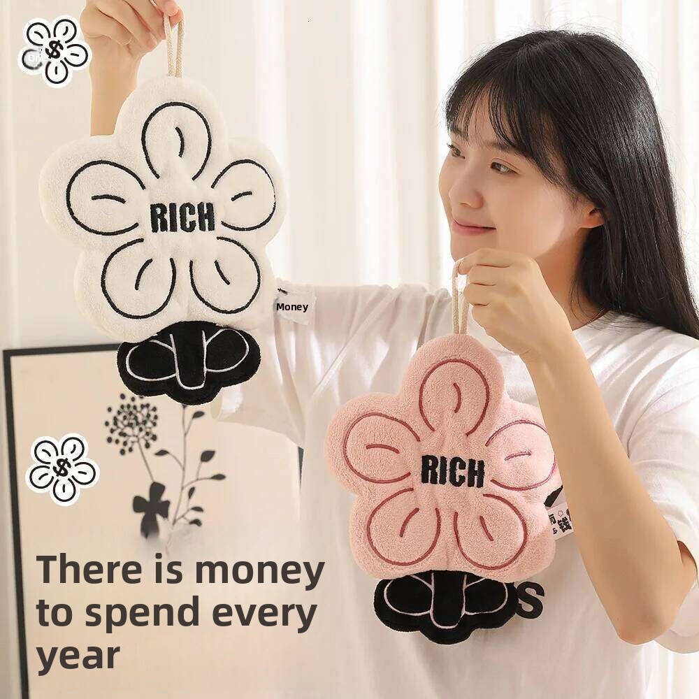 Towel Rich Coral Fleece Thickened Hand Kitchen Hanging Dual Purpose Towel Quick Water Absorption Drying No Shedding