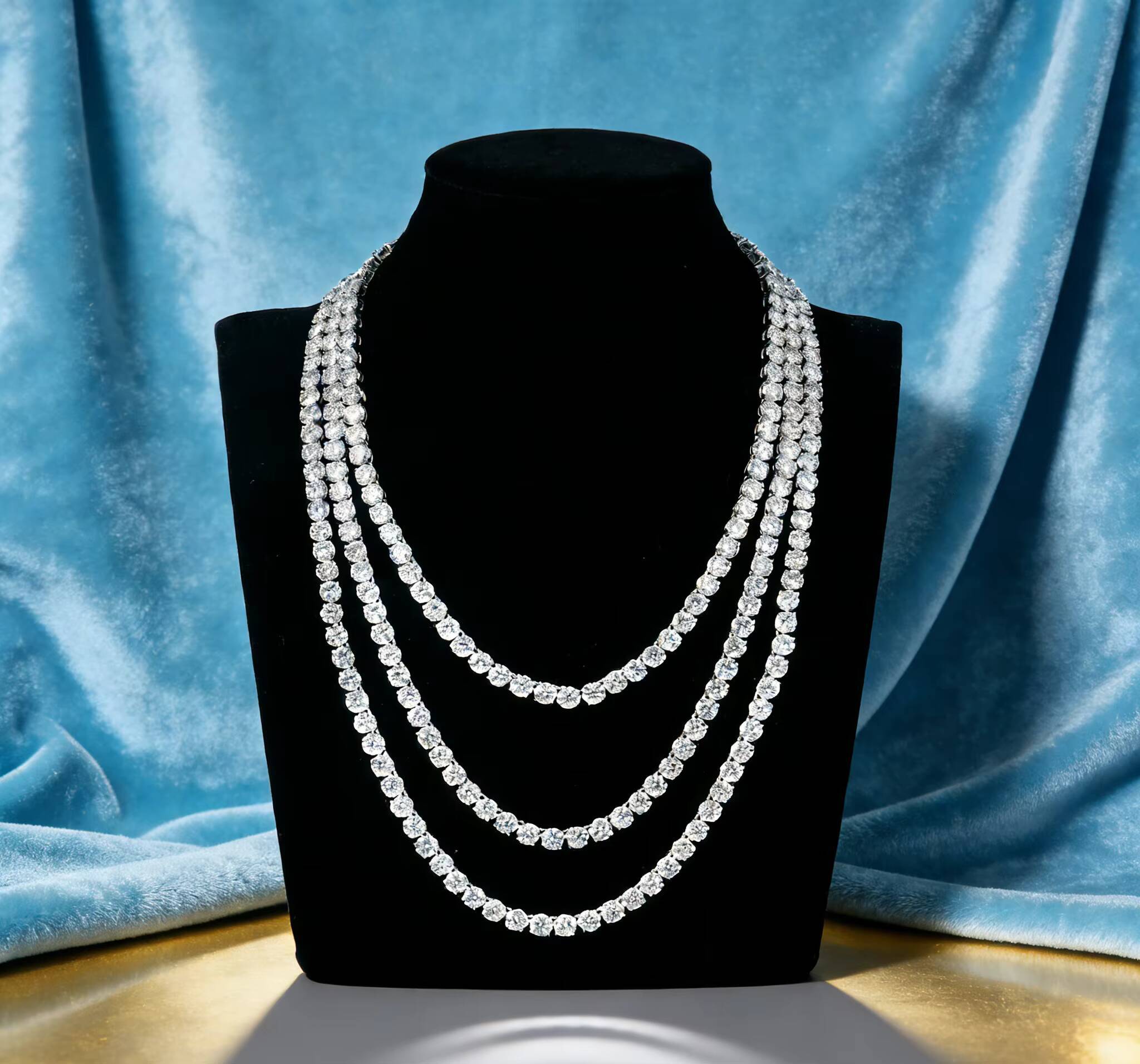 Hip Hop Moissanite Diamond Tennis Chain Necklace Dropshipping Ice Out Silver 925 Fine Jewelry IGI Certified for Women Men