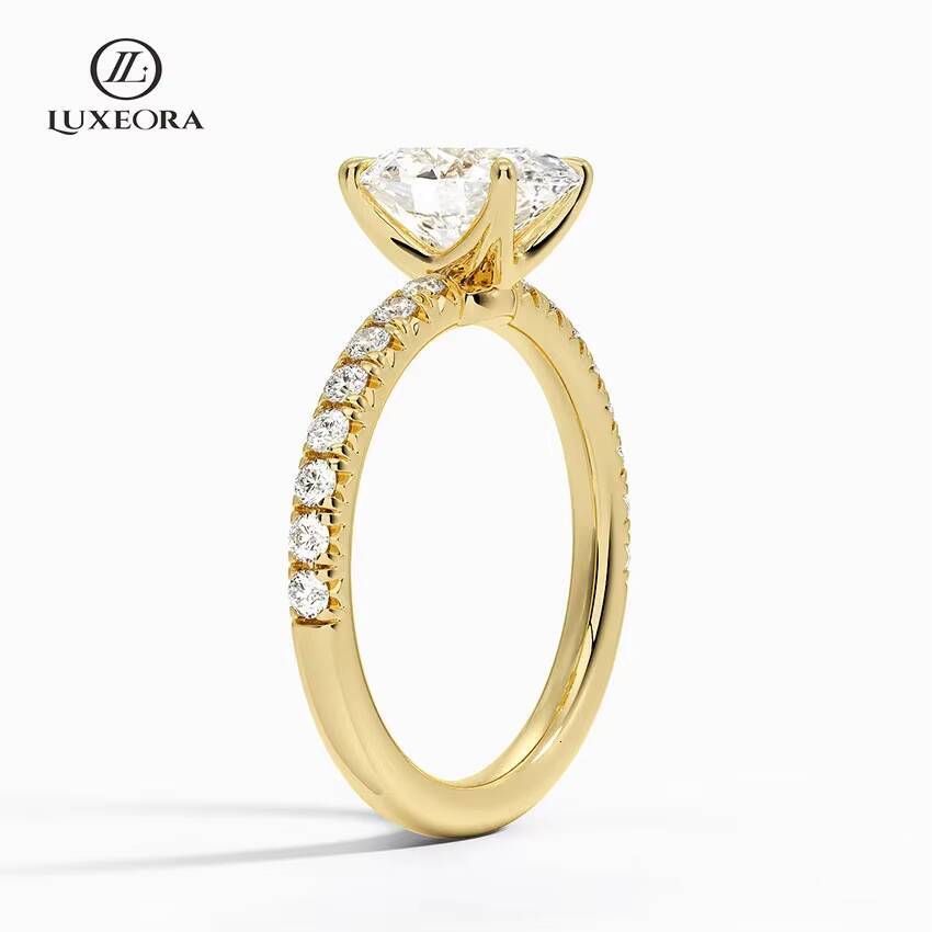 IGI GIA Certified HPHT CVD VVS1 Lab Grown Oval Cut Diamond 1CT 18K Solid Gold Jewelry Engagement Ring Women