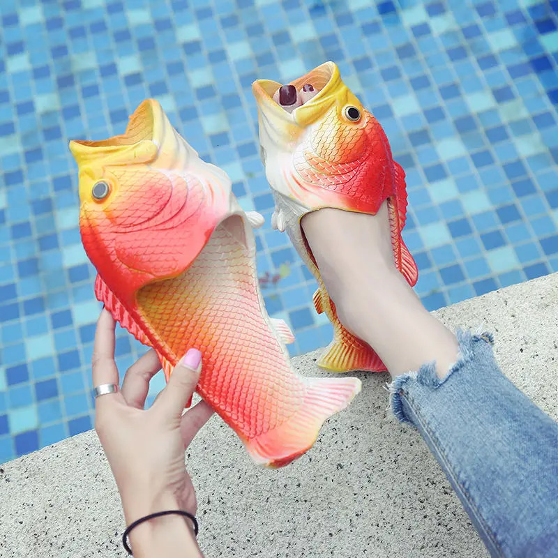 Plus Size Man Shoes Summer Beach Sandal Family Outdoor Fish Unisex Funny Girls Flip Flops 2024 Stylish Footwear 260413
