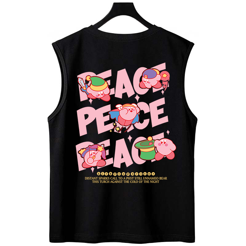 2026 Summer Men's American Pizza Print Tank Tops | Trendy Oversized Loose Couples Sleeveless Tees