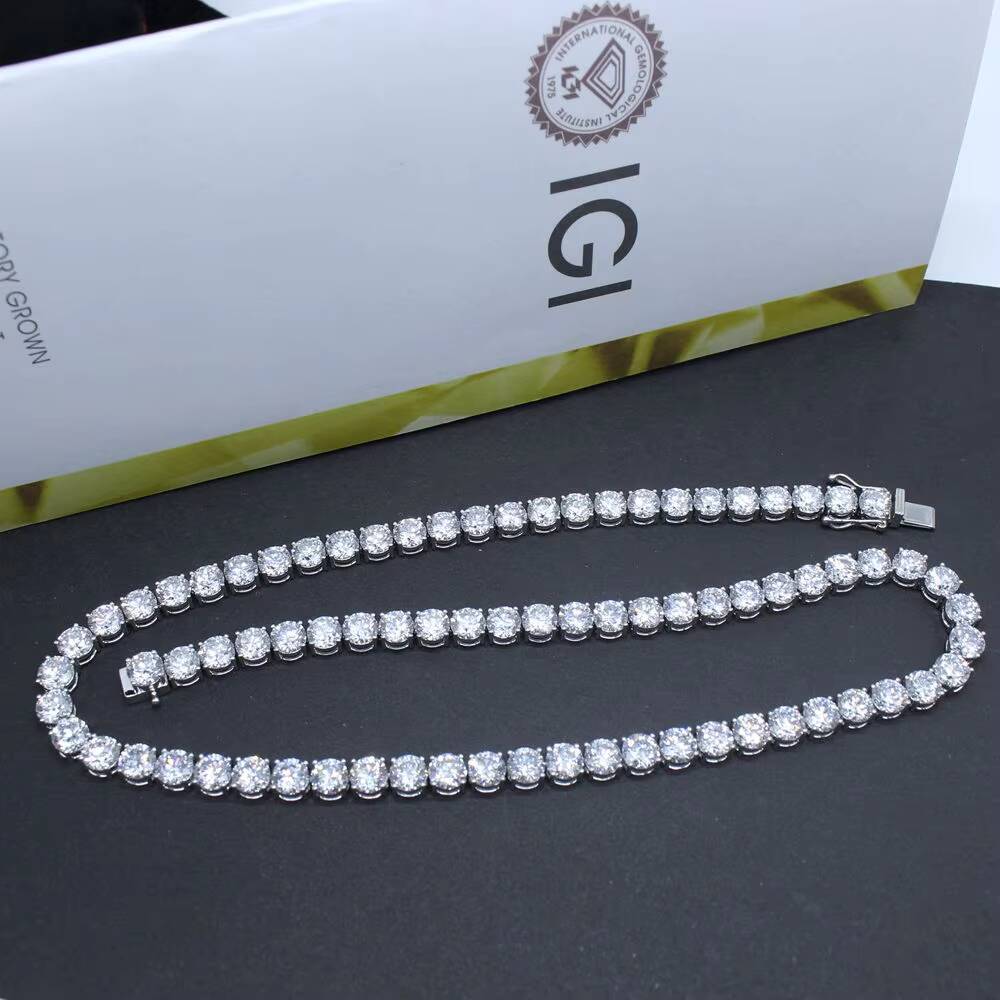 14k Real Gold 2mm Lab Grown Diamond Tennis Necklace 16inches 18 Inches IGI Certified Lab Diamonds Tennis Link Chains