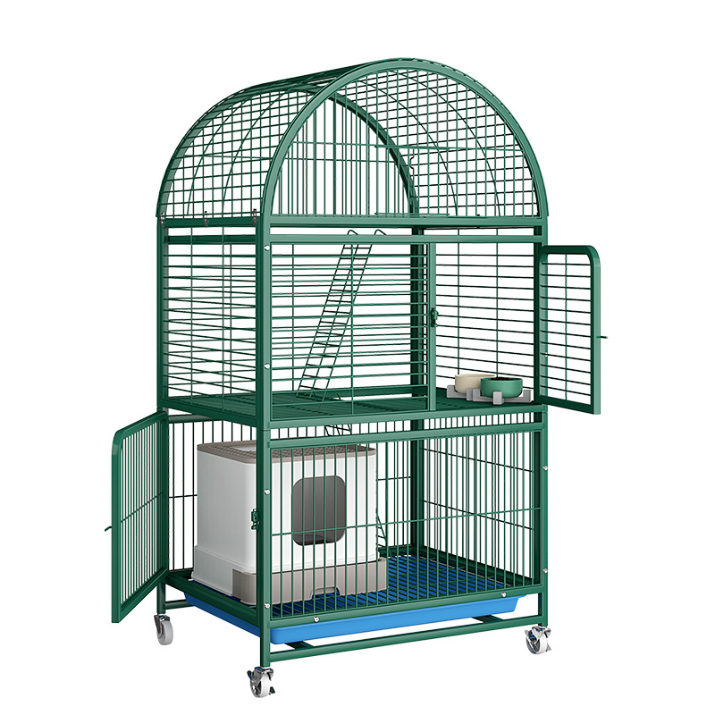 YL-38483 Extra Large Space Multi-Layer Indoor Home Cat Cage, Two-Layer Cat Nest with Litter Box