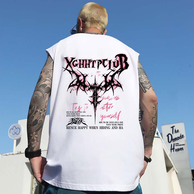 Summer Men's 300LBS Plus Size American Retro Tank Tops | Loose Athletic Gym Sleeveless Tees