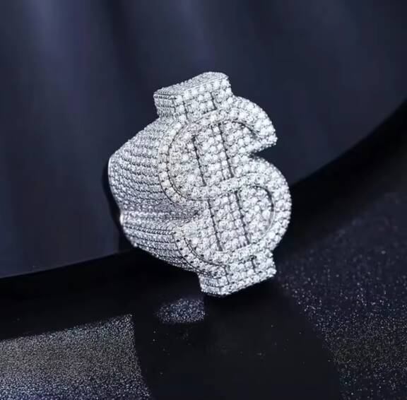 Most Selling Bling Ring Full CZ Gold Plated Hip Hop Jewelry Rapper Style for Weddings and Parties with IGI Certificate