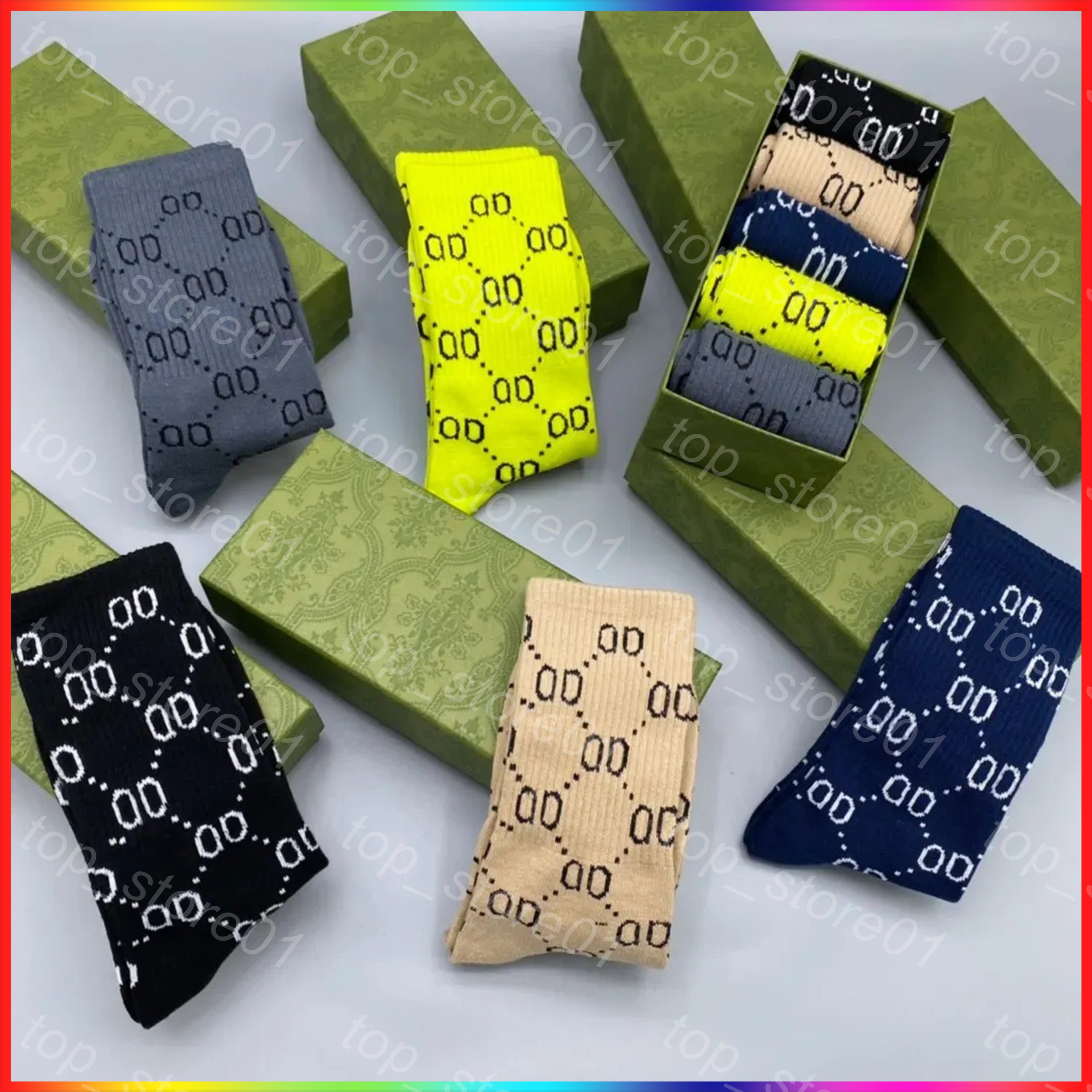 5A 2026 New Mens Womens Designer Socks Letter Print Tide Short Sock for Man Five Pair Luxe Sports Winter Mesh Embroidery Letter Printed Sock with Box Set Gift