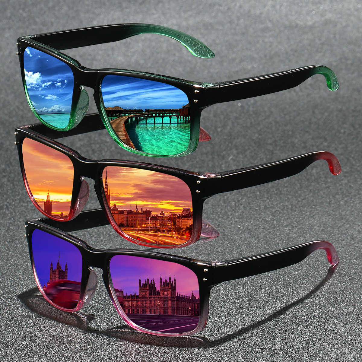 Classic Best-Selling Polarized Sunglasses for Sports, Outdoor Cycling, Fishing, Unisex Square Frame Glasses