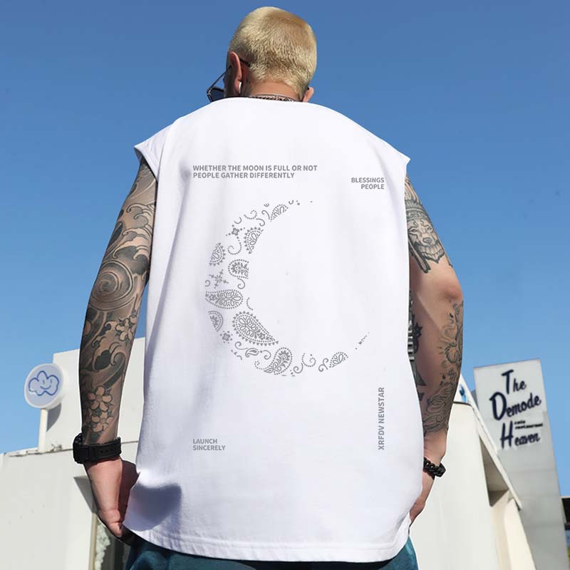 Summer Men's Oversized Printed Tank Tops | INS Trendy Loose Korean Style Plus Size Sleeveless Tees