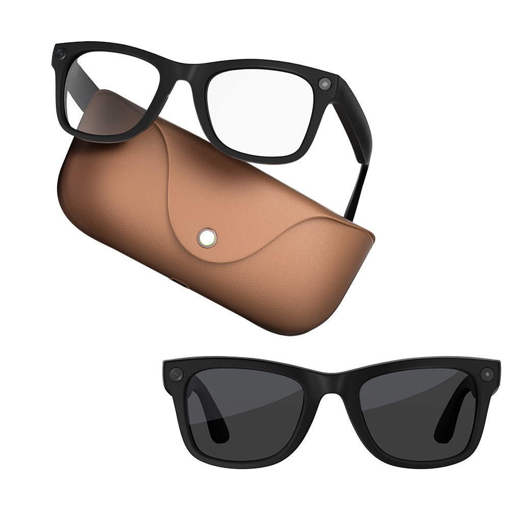 Smart MT5 Ultra 8MP HD Camera Video Recording Voice Call With Charging Case Intelligent AI Translation Glasses