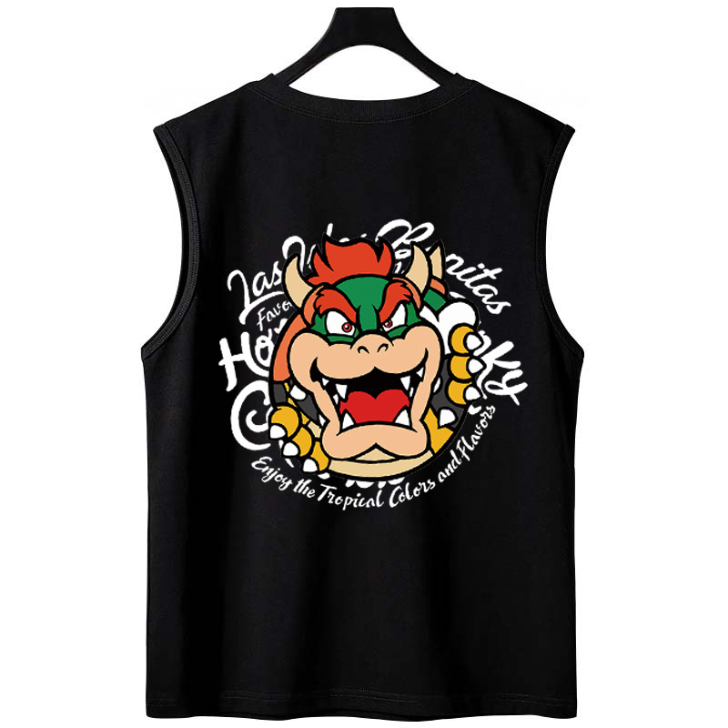 2026 Summer Men's Trendy American Streetwear Tank Tops | Loose Casual Letter Print Sleeveless Tees